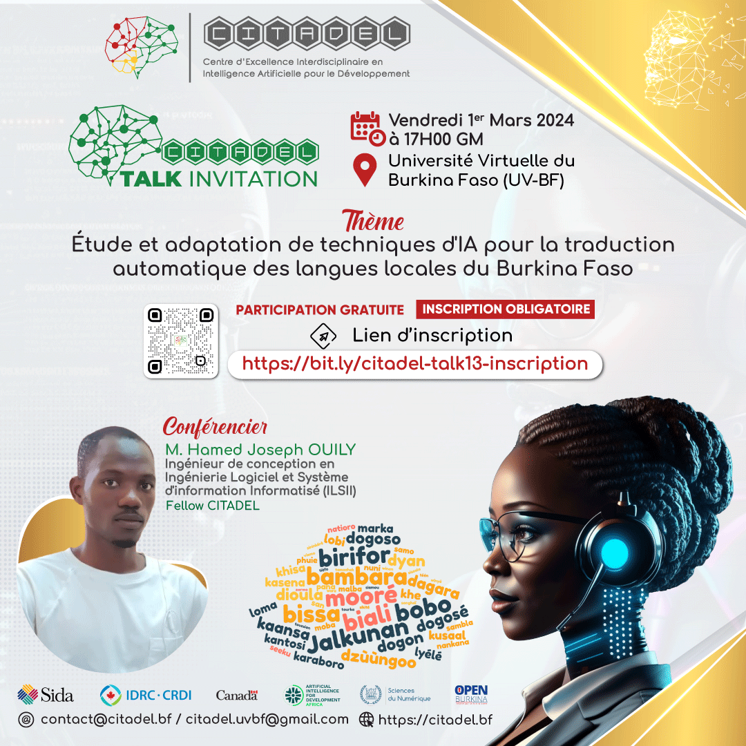 CITADEL TALK INVITATION 13 : Étude et adaptation de techniques d''''IA pour