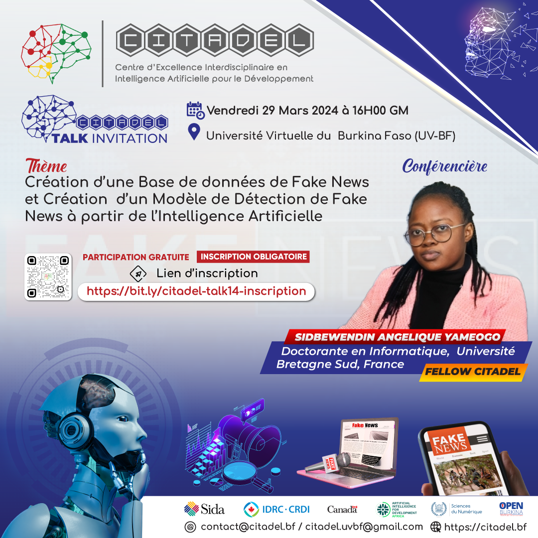 CITADEL TALK INVITATION 14 : Création d’une Base de données de Fake News et