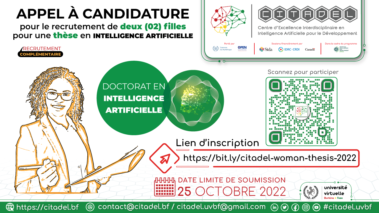 APPEL À CANDIDATURE : Recrutement (complémentaire) de deux (02) filles pour